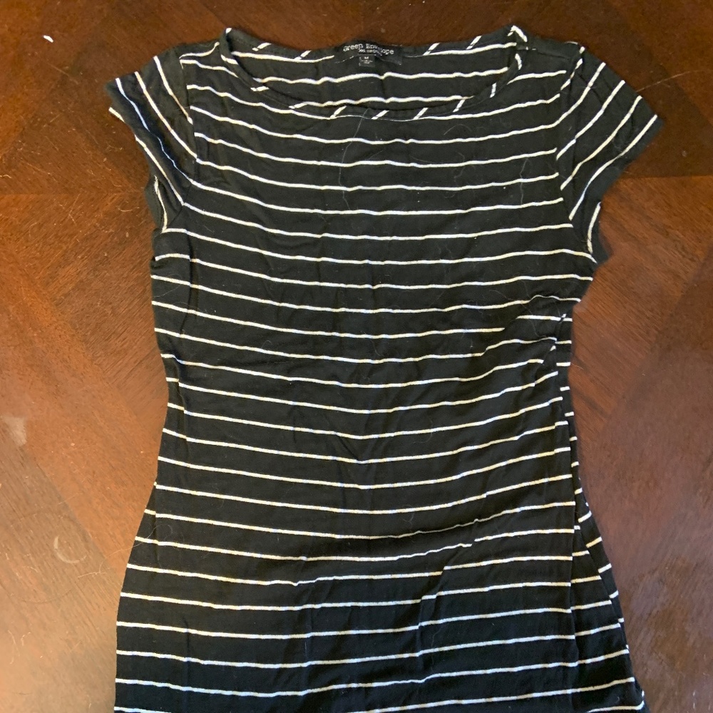 Black and White Business Blouse Size M